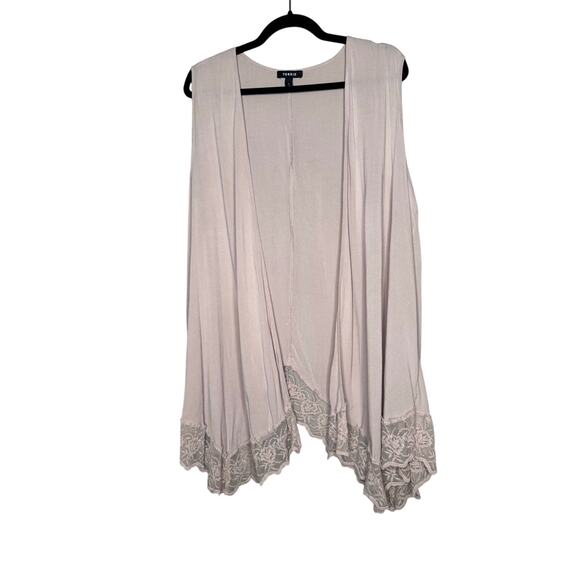 TORRID LACE TRIM TEXTURED STRETCH VEST SIZE 2 NUDE (18/20) - Picture 4 of 6